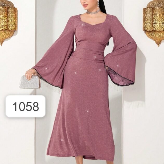 فستان كشكش طويل