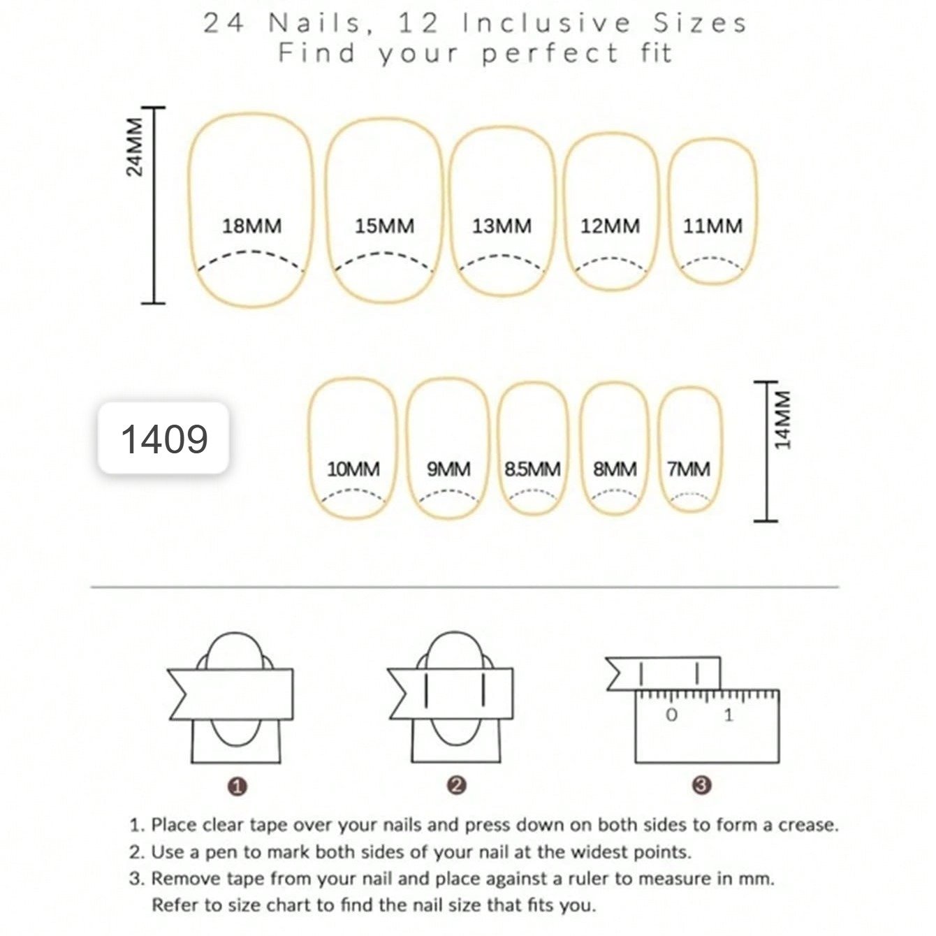 اظافر اصطناعية 24 قطعة - الصورة 5